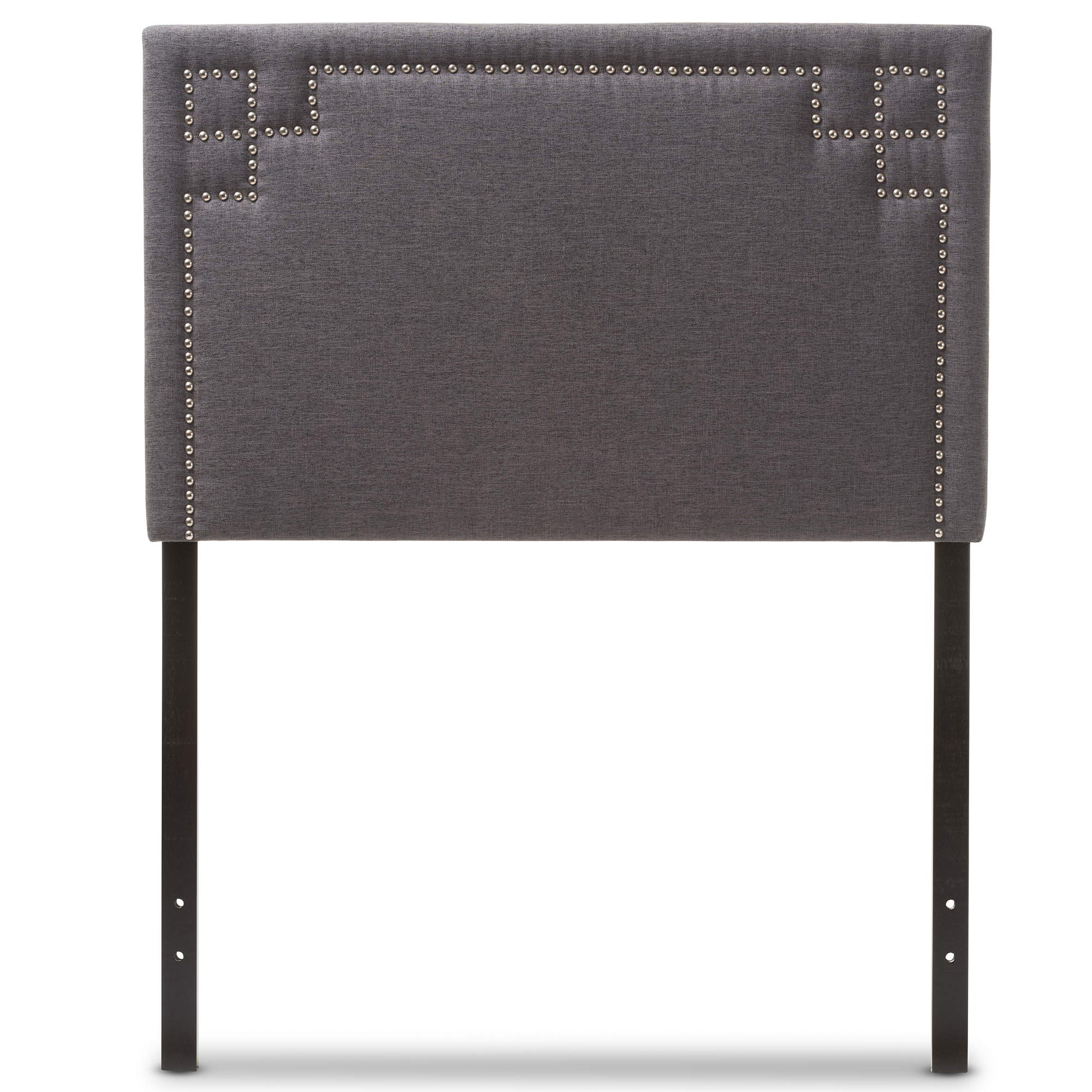 Baxton Studio Geneva Modern and Contemporary Dark Grey Fabric Upholstered Twin Size Headboard
